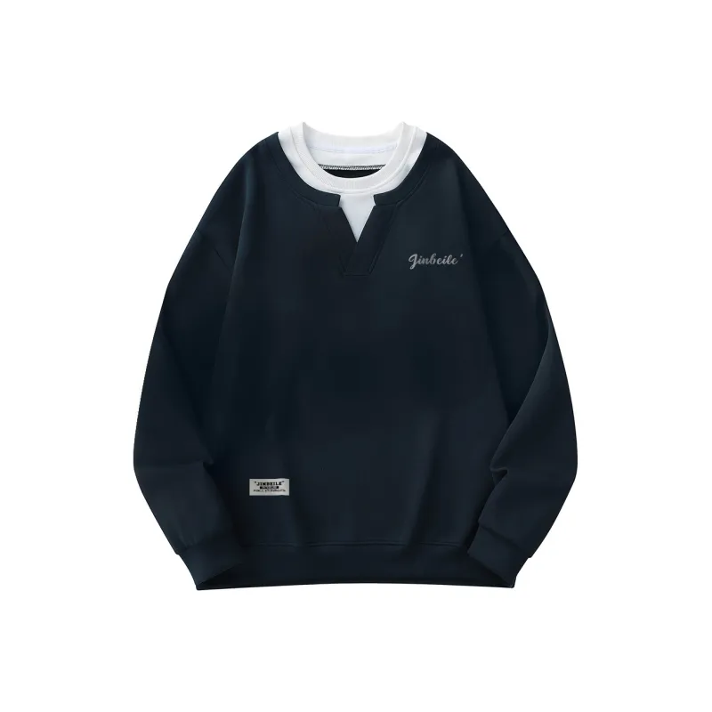 JINBEILE Sweatshirt Unisex Navy Blue-0