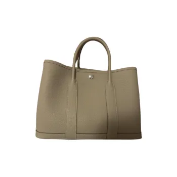 HERMES Garden Party Negonda Calfskin Handbag Women's S2 Trench Coat Beige
