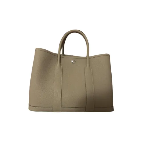 HERMES Garden Party Negonda Calfskin Handbag Women's S2 Trench Coat Beige