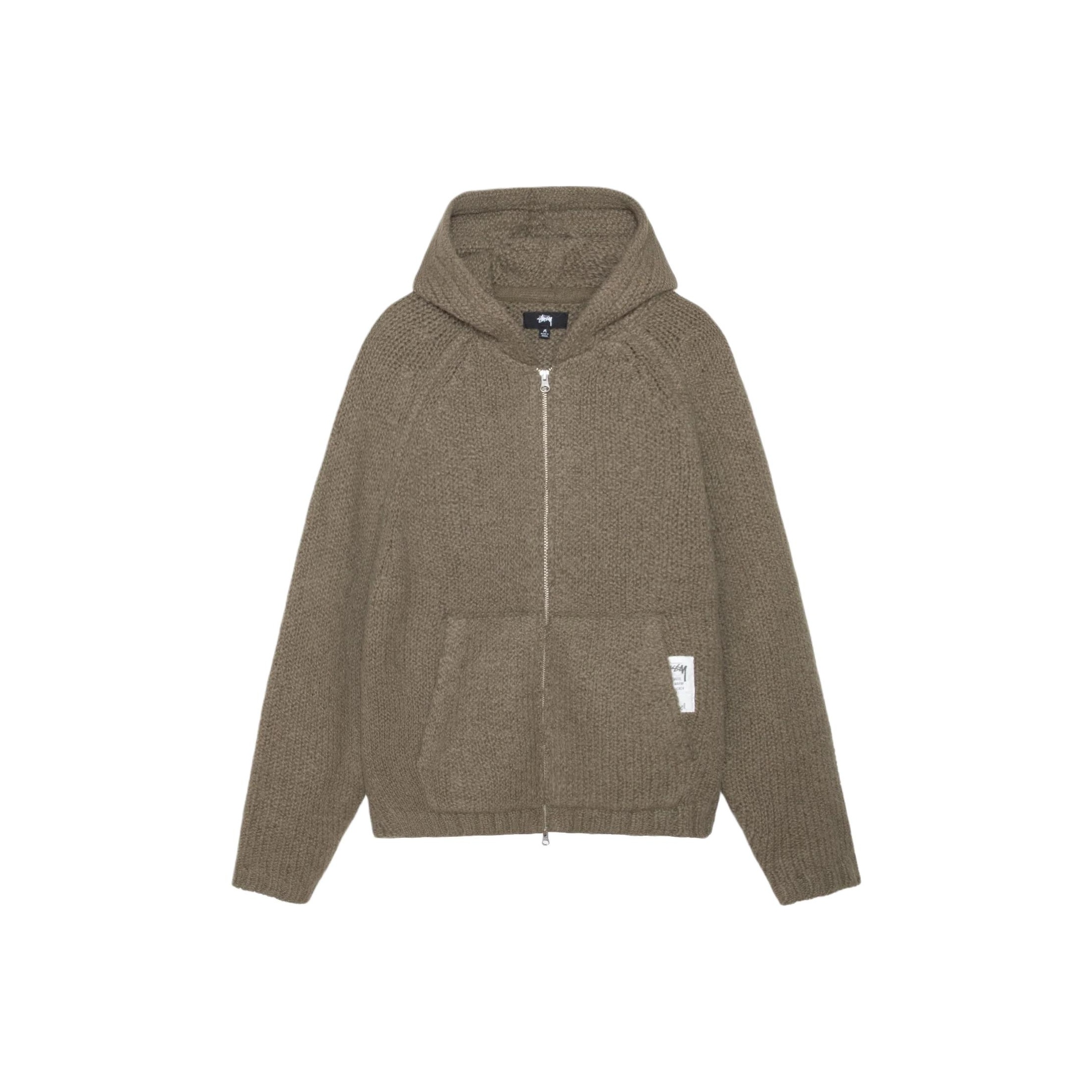 Stussy Chunky Knit Zip Hoodie Black 2XL - POIZON