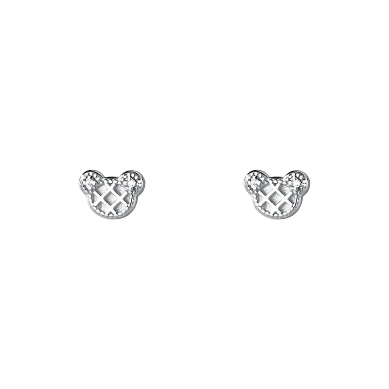SHK Sterling Silver Stud Earrings Women's Silver/Gold-0
