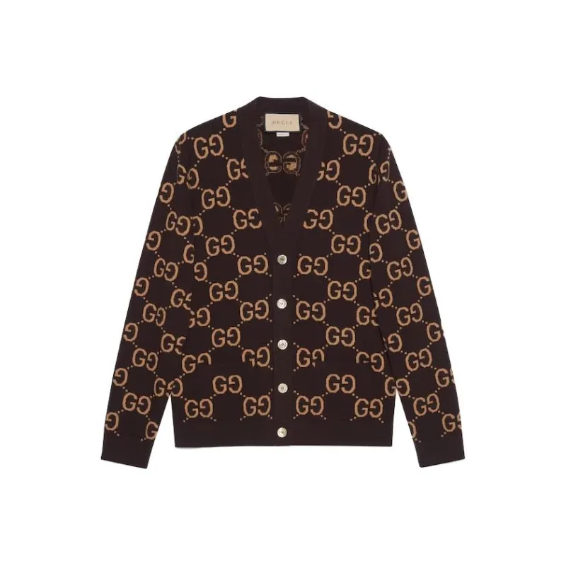 GUCCI GG jacquard Wool Cardigan-0