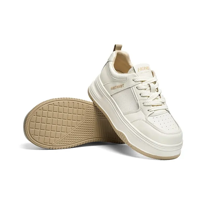 RED DRAGONFLY Anti Slip Wear Resistant Low Top Skateboard Shoes Women's Beige Apricot-5