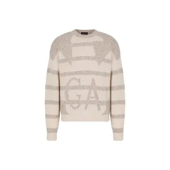 EMPORIO ARMANI Logo Intarsia Knit Crewneck Jumper