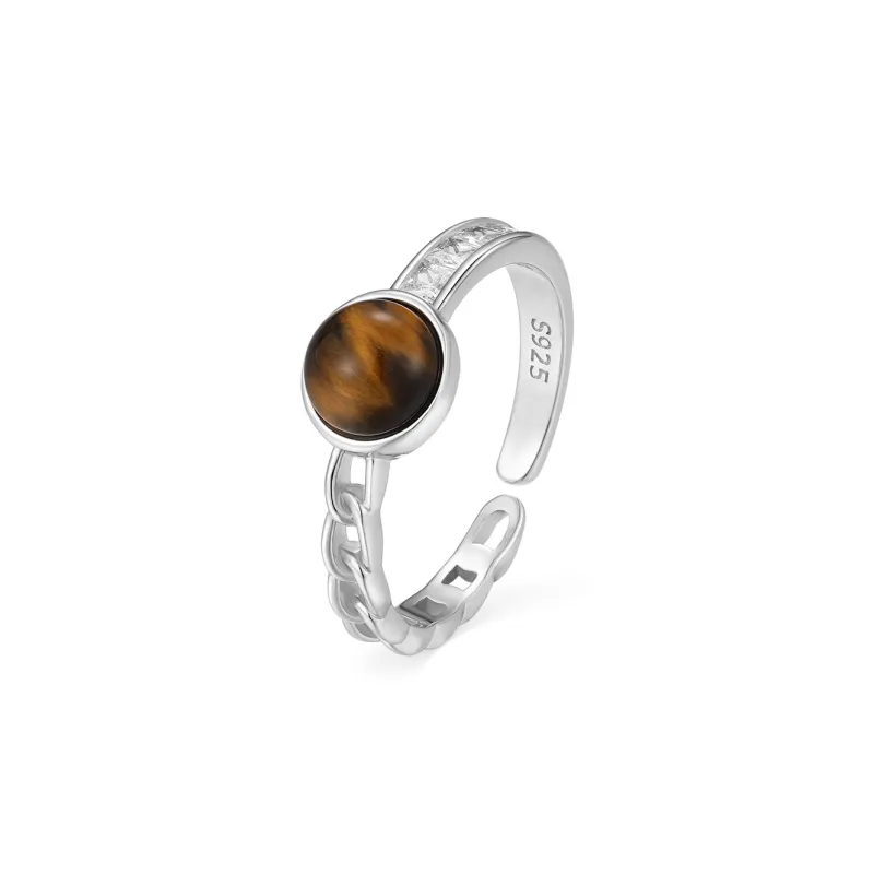LAOMIAO Tiger's Eye Stone Rings Women's-0