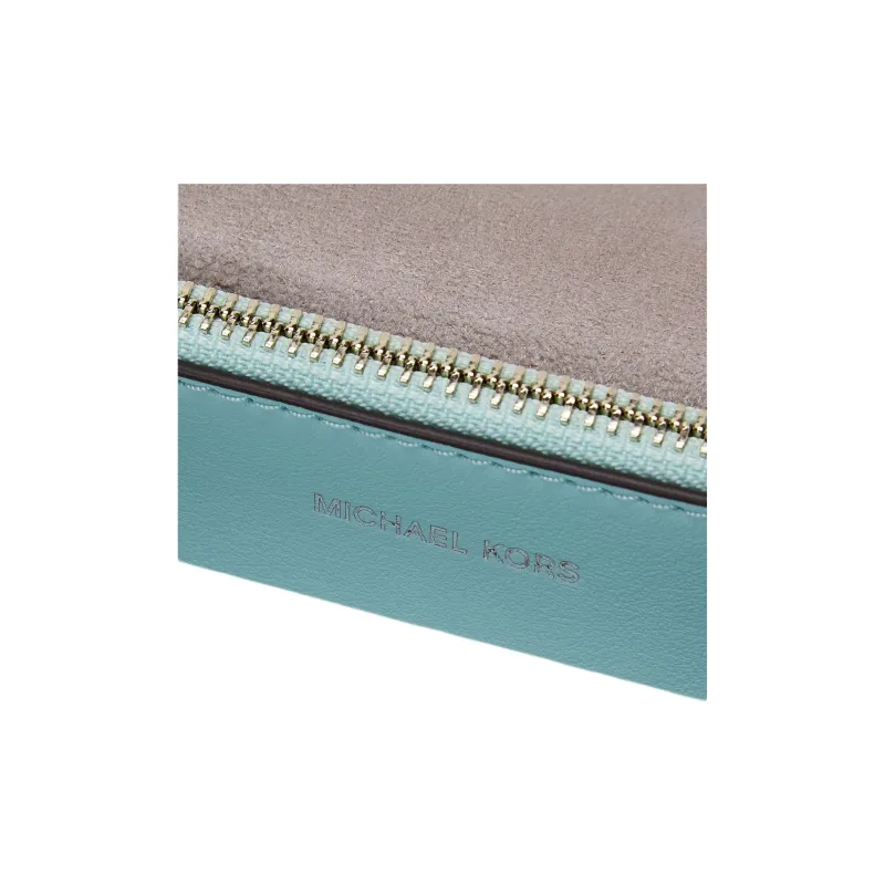 MICHAEL KORS Cow Leather Commute Crossbody Bag, Shoulder Bag Medium Size Women's Light Blue Green-3