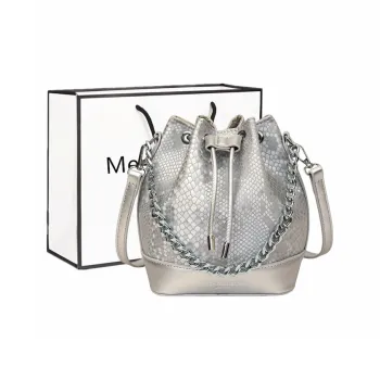 Fitchell PU Bucket Bag, Crossbody Bag Regular Women's Silver/Pink/Black & White/Black/Red/White
