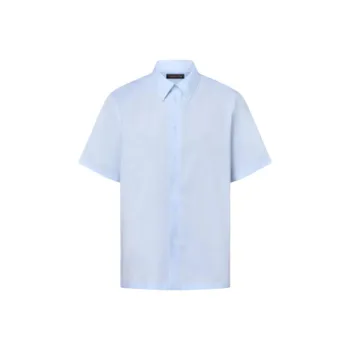 LOUIS VUITTON 1AGKXC Short Sleeved Lv Blason Cotton Printed Oxford Shirt