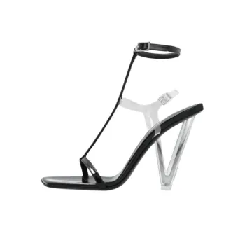 FANSIZHE Roman Sandals 12cm Women's Black