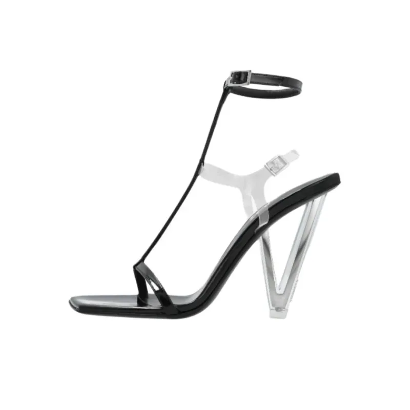 FANSIZHE Roman Sandals 12cm Women's Black-0