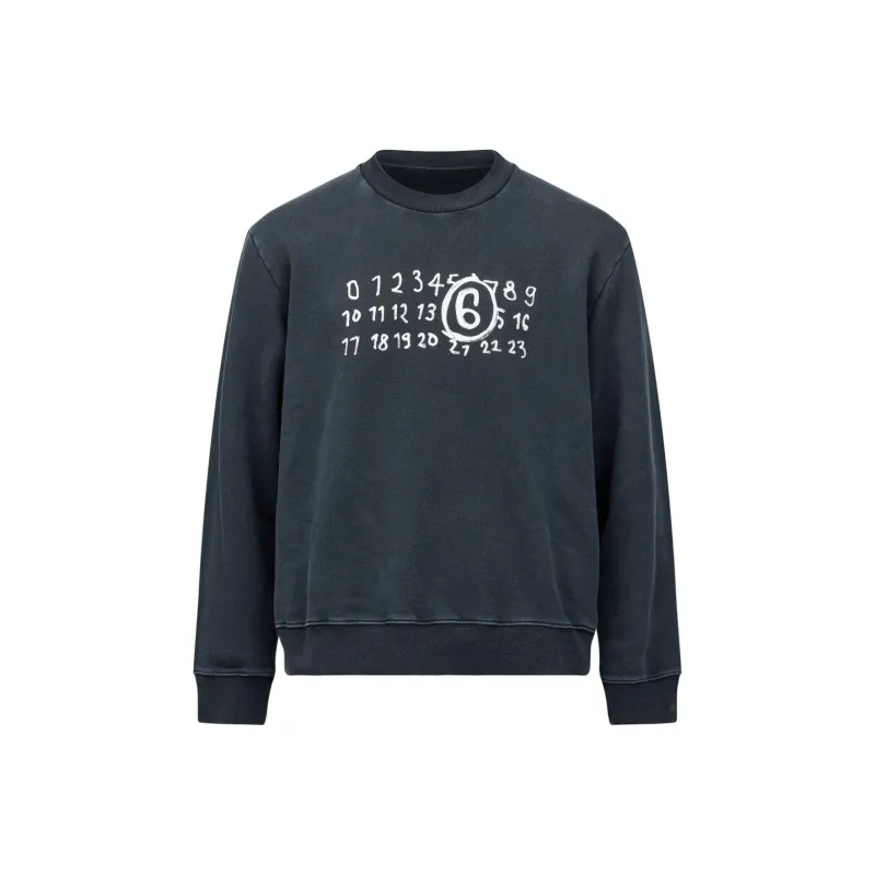 MM6 Maison Margiela Numbers-Printed Crewneck Sweatshirt-0
