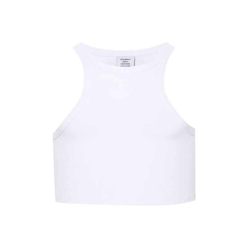 Vetements Cropped Racing Tank Top-0