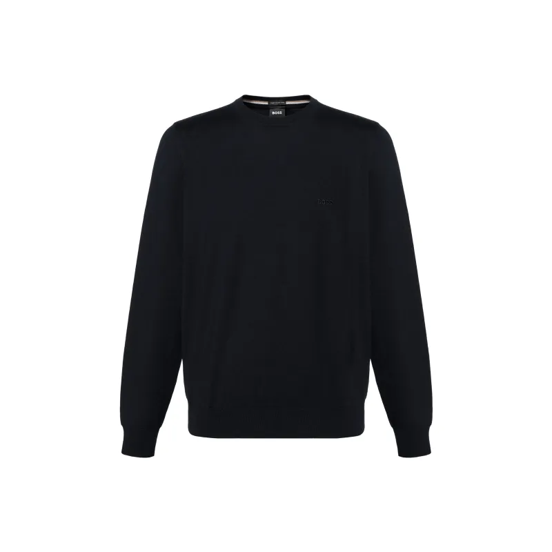 HUGO BOSS Logo Embroidered Crewneck Jumper-0