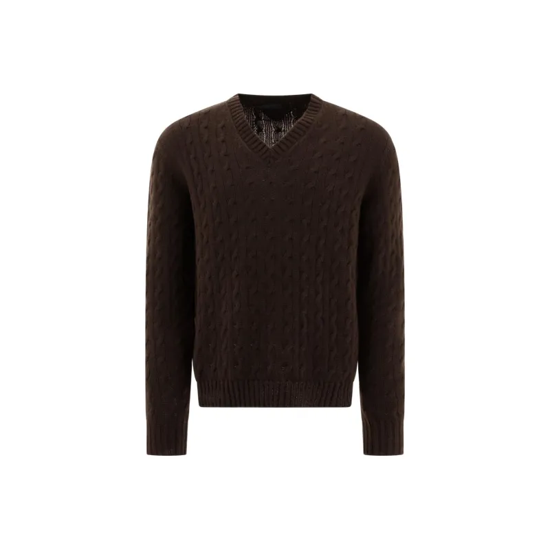 PRADA SS24 Cashmere Sweater Men's Brown-0