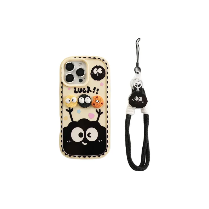 Wei Xin TPU Material Rice Base Cookie Lanyard Phone Cases Compatible With IPhone 16/15 Pro Max/Apple 13/14 Pro/Max-10