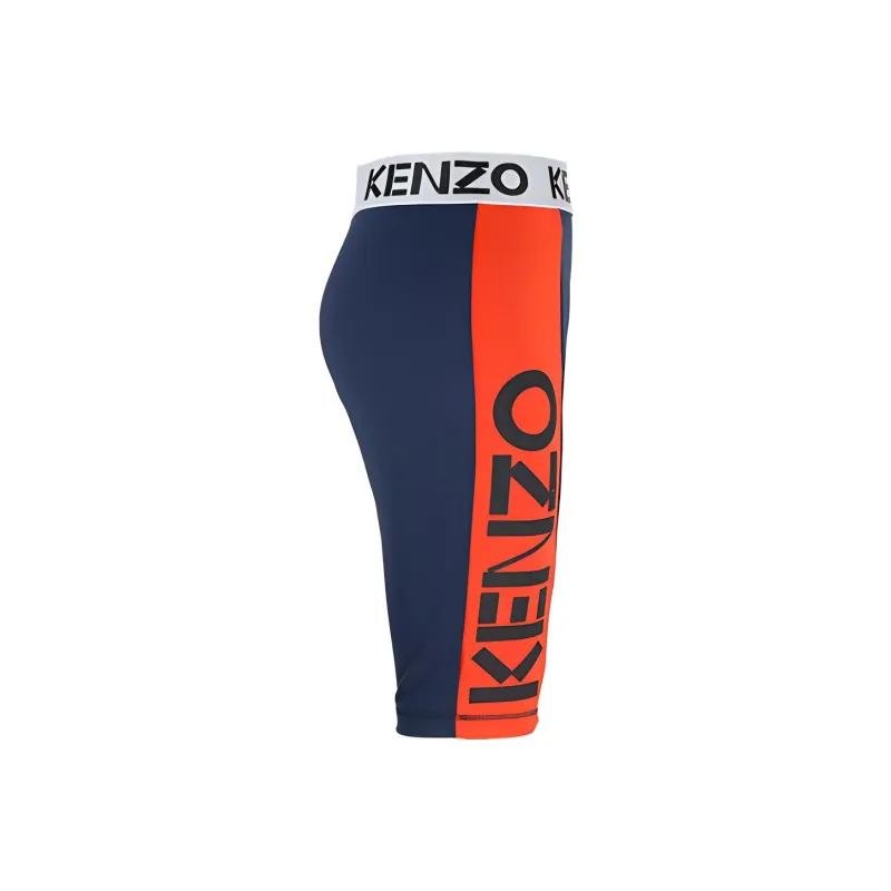 KENZO Logo-Waistband Colourblock Cycling Shorts-2