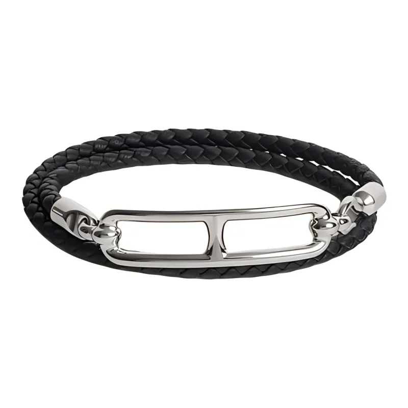 HERMES Palladium Bracelets Men's Gold-1