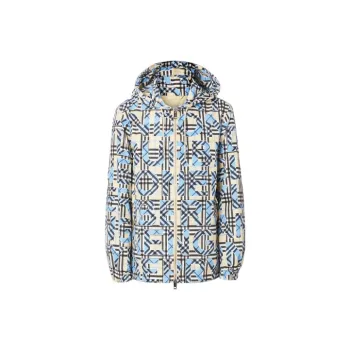 Burberry Logo Print Vintage Check Hooded Jacket