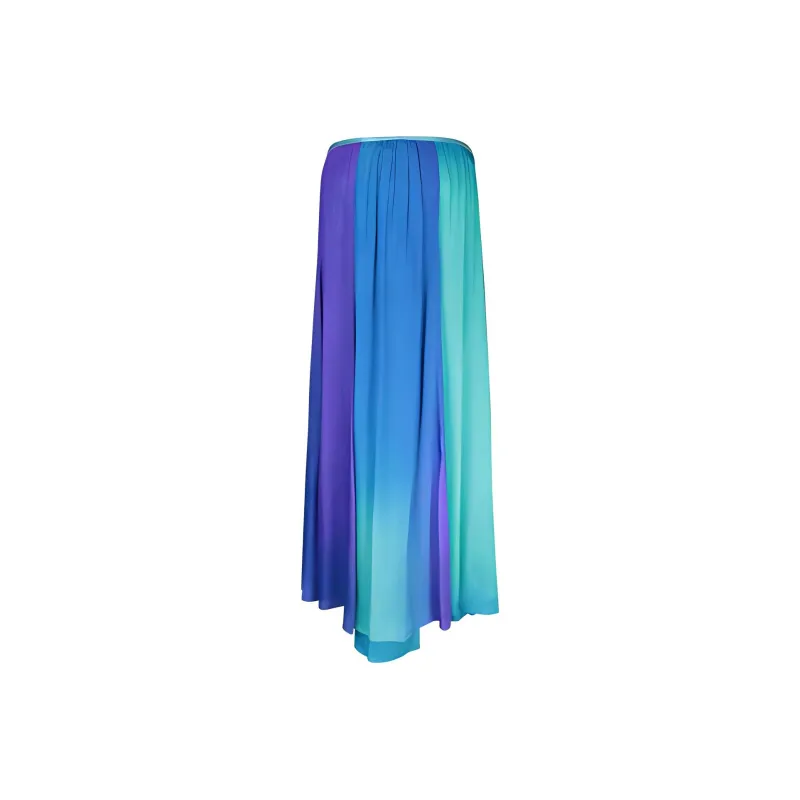 Forte Forte Colour block Pleated Silk Maxi Skirt-1