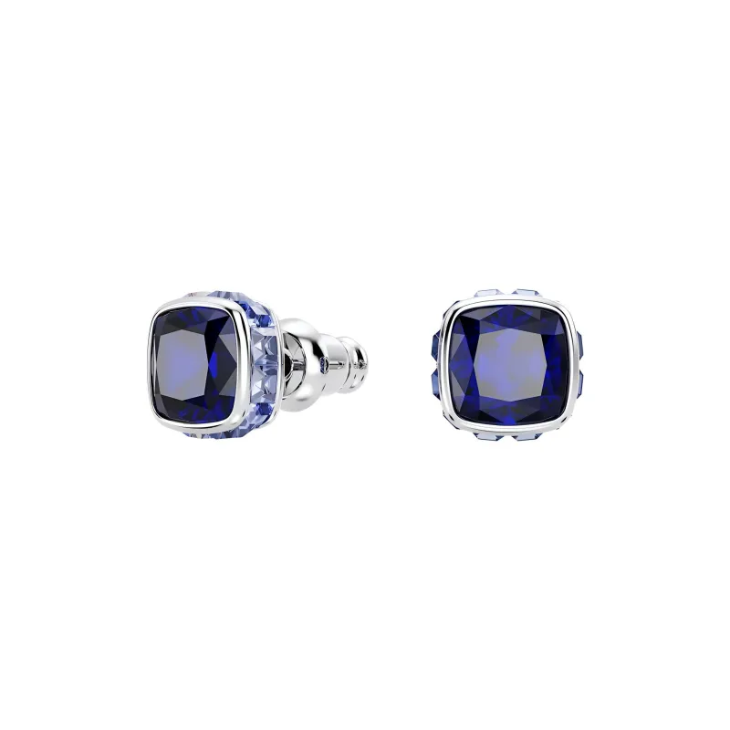 Swarovski Birthstone Faux Crystal Stud Earrings Unisex Purple-1