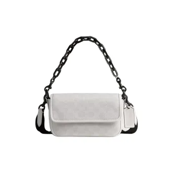 COACH Charter Canvas Shoulder Bag, Crossbody Bag Trumpets Men's White & Black