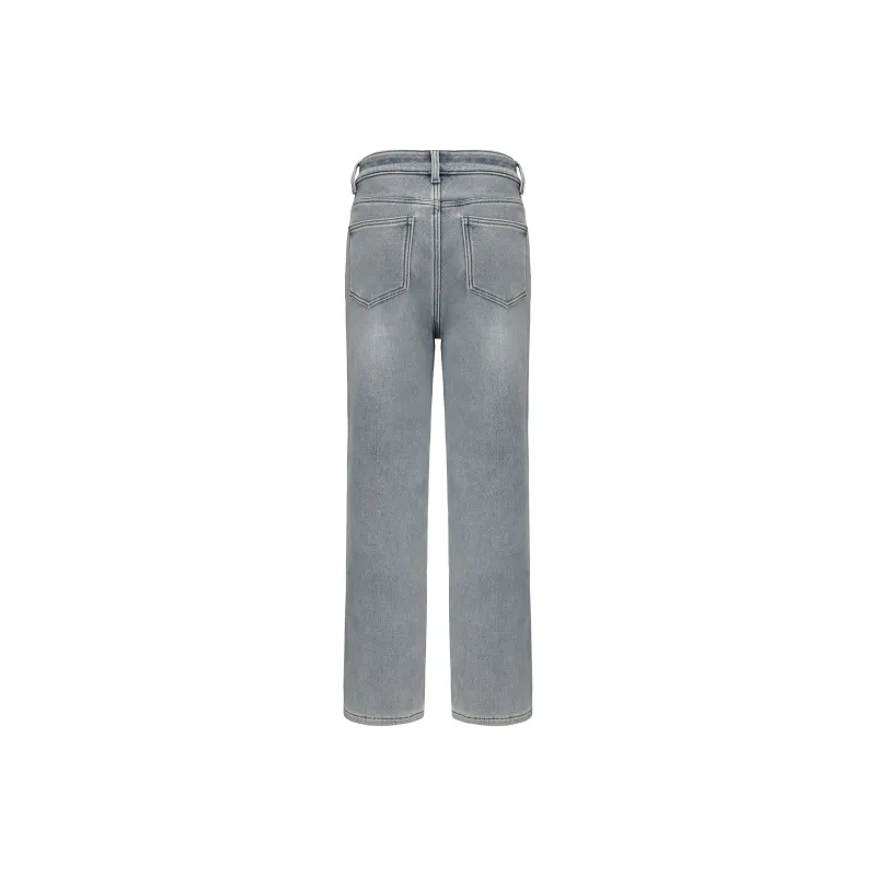 CHIWAWAMEME Jeans Women's Washed Denim Light Blue-1