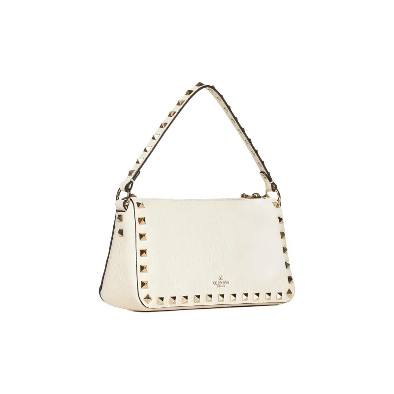 Valentino ROCKSTUD Calfskin Shoulder Bag, Crossbody Bag, Handbag Women's White-1