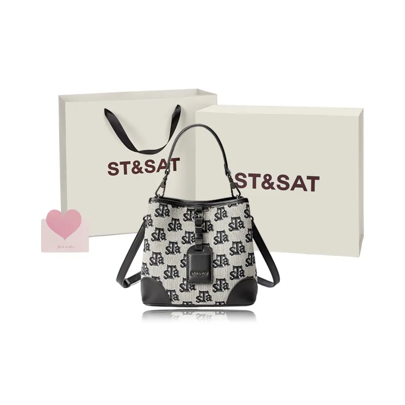 ST&SAT Fabric, Synthetic Leather Handbag, Crossbody Bag, Shoulder Bag Regular Women's Black-0