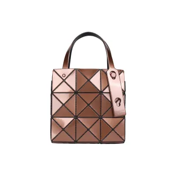 ISSEY MIYAKE CARAT Polyvinyl Chloride Resin Handbag Women's Brown Tea Brown