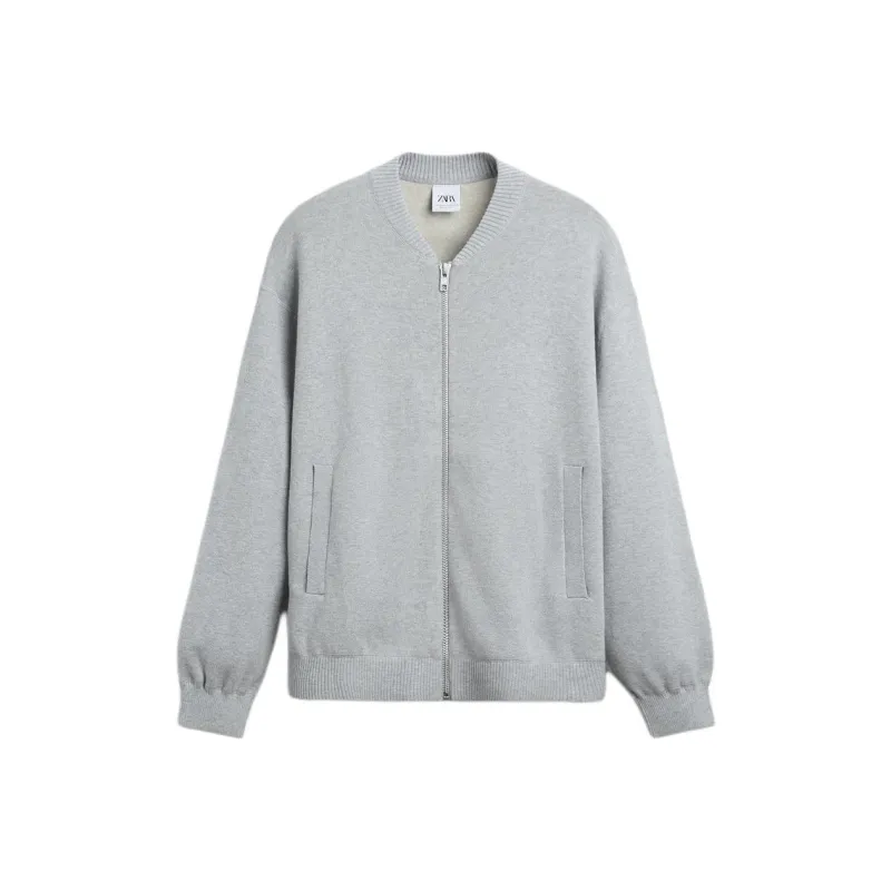 ZARA Cashmere Sweater Men's Zebra Print Gray-0