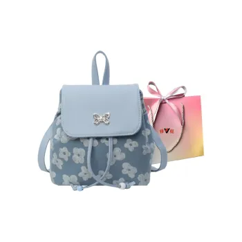 Yalu PU Backpack Women's Black/Ecru/Blue