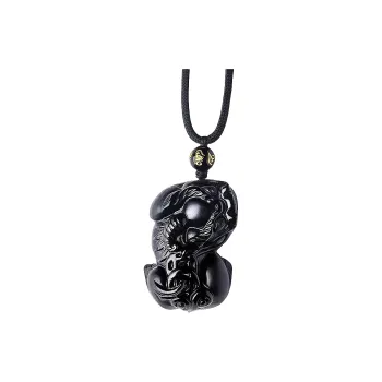 Lingxiang Yurun Obsidian Accessory, Zodiac Year Necklace Unisex