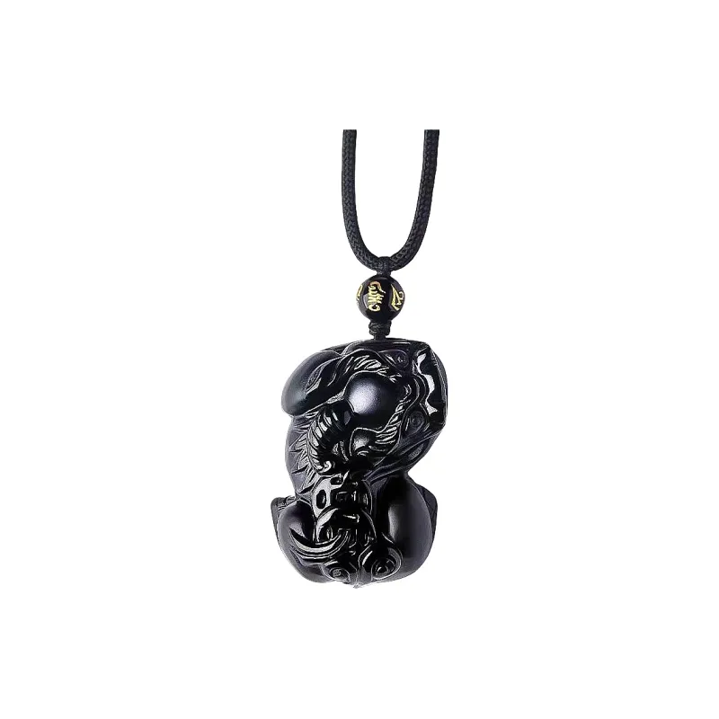 Lingxiang Yurun Obsidian Accessory, Zodiac Year Necklace Unisex-0