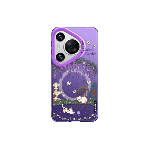 Marsfield Acrylic Material Soft Edge Magnetic Phone Case Purple Garden Myersphill Compatibility Huawei P70/60/50/40PRO