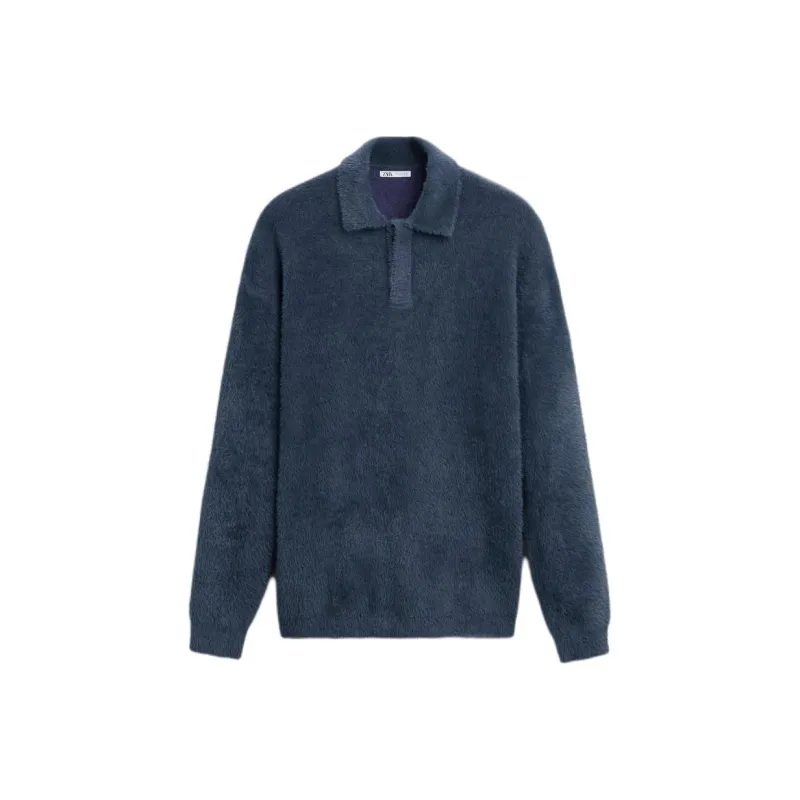 ZARA Polo Shirts Men Blue-0