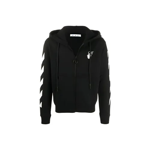 OFF WHITE Slim Fit Arrows Diag Zip Up Hoodie