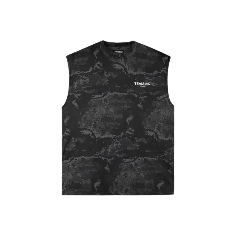 REPRESENT Team 247 Oversized Tank Tank Tops Men's Black-0