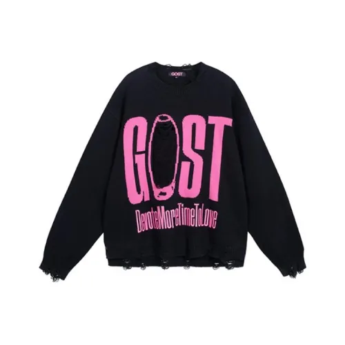 GOST 블랙 남녀공용 니트웨어