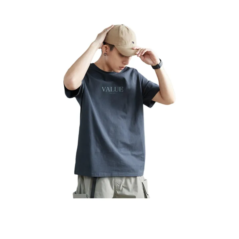 Tonlion T Shirts Men Ink Blue-0