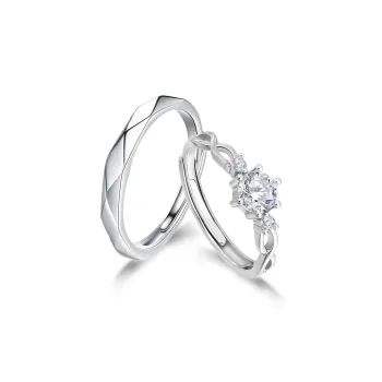 NUSQ Sterling Silver With Zircon Rings Unisex