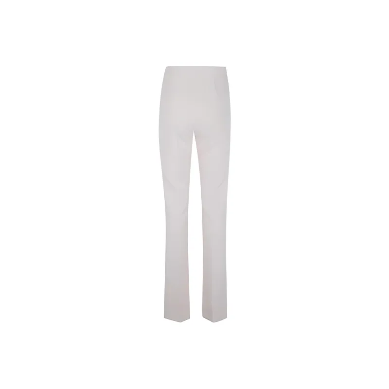 Elisabetta Franchi Logo Rivet Stretch Crepe Palazzo Trousers-1