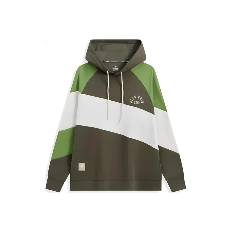 XTEP Basketball Collection Sweatshirt Men's Pine Green/Cotton White/Soft Jade Green-0