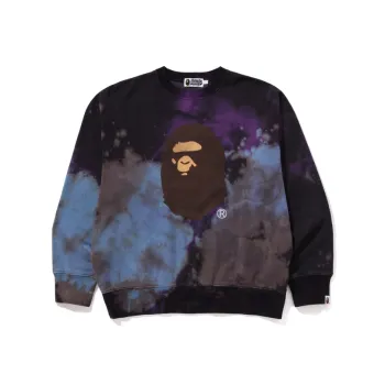 A BATHING APE Tie Dye Ape Head Relaxed Fit Crewneck Sweatshirt