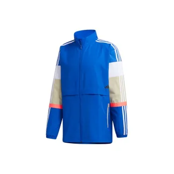 Adidas Retro Sports Multicolor Stripes Stand Collar Jacket Men's Royal Blue