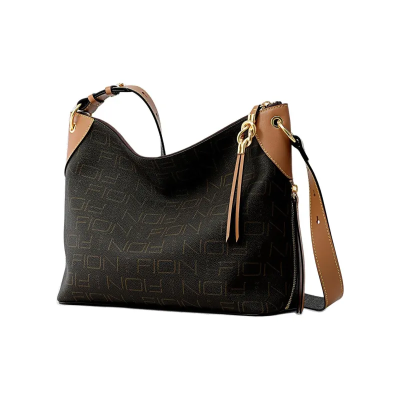 FION Artificial Leather Shoulder Bag Regular Women's Coffee Camel-1