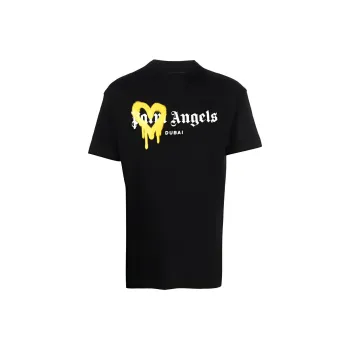 PALM ANGELS Dubai Heart Sprayed Logo T Shirt