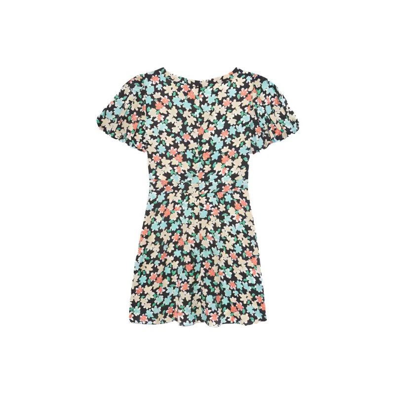 SAINT LAURENT Short Sleeved Dresses Women's Colorful Black-1