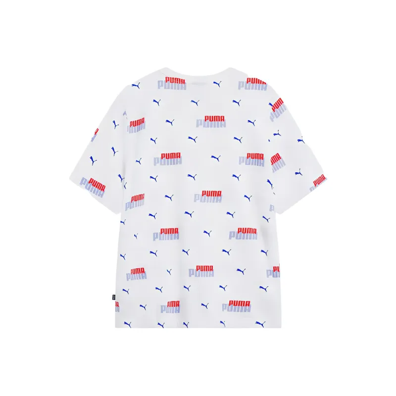 PUMA ESS＋ LOGO POWER AOP T Shirts Men White-1