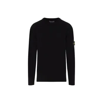 STONE ISLAND Logo Patch Crewneck Knitted Jumper