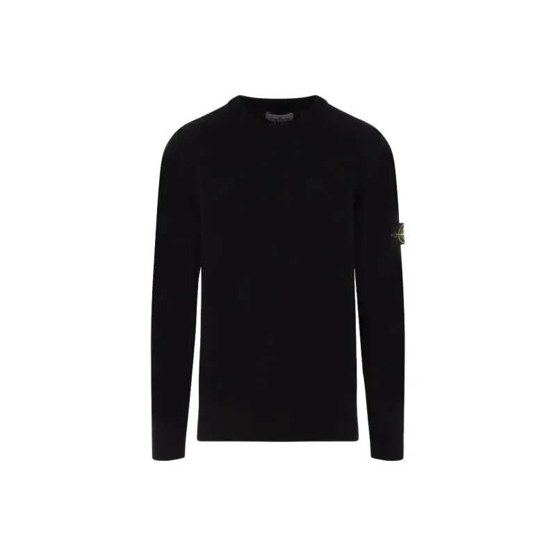 STONE ISLAND Logo Patch Crewneck Knitted Jumper-0